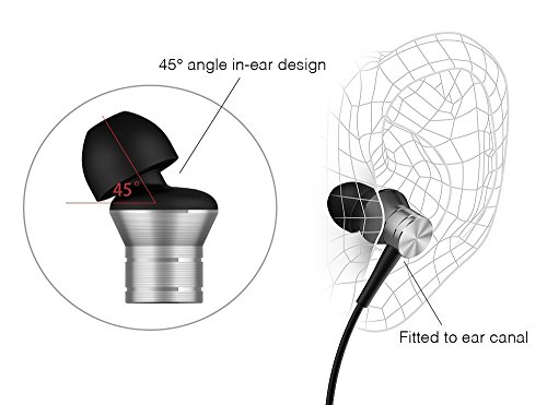 1MORE Piston Fit In-Ear Earphones Auriculares Duraderos de Moda con Aislamiento de Ruido, Sonido Puro, Control del Teléfono con Micrófono para Teléfonos Inteligentes / PC / Tableta,Silver