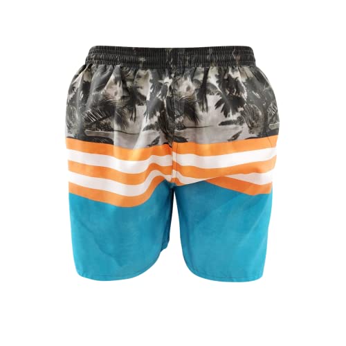 1s1k Bañador Hombre con Bolsillos, Secado rápido, Pack 2 Unidades, Shorts Baño, Shorts Playa, Traje de Baño para Natación(Rojo/Raya Naranja y Blanca, XXL)