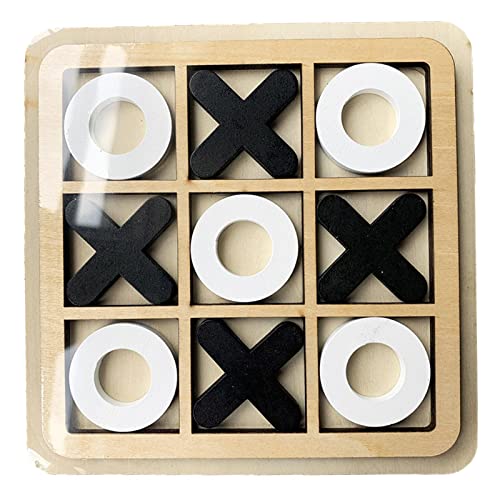 2 juegos Ti-c Tac Toe Juego de mesa de viaje Tic Bug Toe Noughts and Crosses Juego de mesa de madera Juguete educativo para niños Familiares Amigos X O Viajar Juego