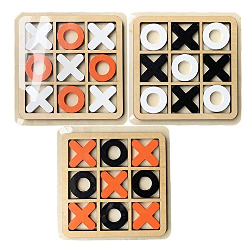 2 juegos Ti-c Tac Toe Juego de mesa de viaje Tic Bug Toe Noughts and Crosses Juego de mesa de madera Juguete educativo para niños Familiares Amigos X O Viajar Juego