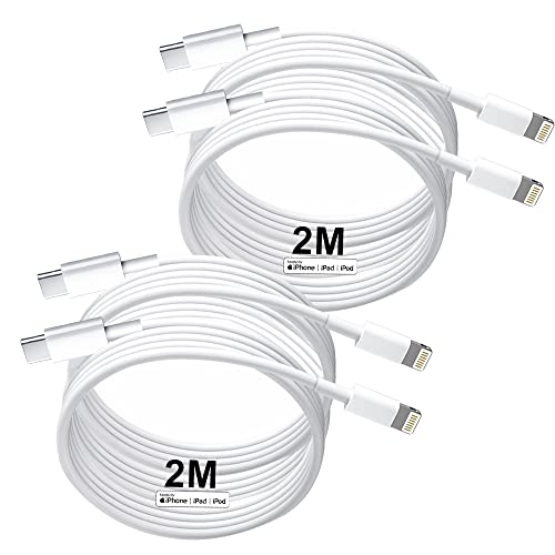 【2 Pack】 Cable de carga rápida para iPhone Cable Lightning 【Certificado Apple MFi】 Función de carga rápida de USB-C a cable Lightning Compatible con iPhone 13/12/12 Mini/12 Pro/12 Pro Max /11