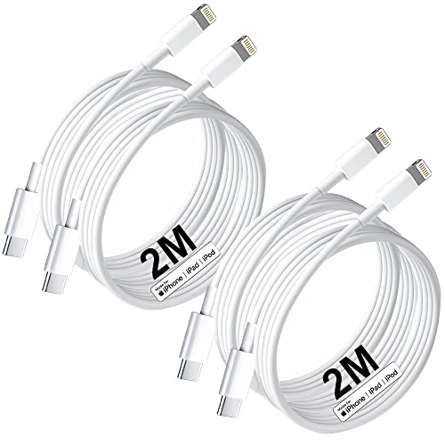 【2 Pack】 Cable de carga rápida para iPhone Cable Lightning 【Certificado Apple MFi】 Función de carga rápida de USB-C a cable Lightning Compatible con iPhone 13/12/12 Mini/12 Pro/12 Pro Max /11