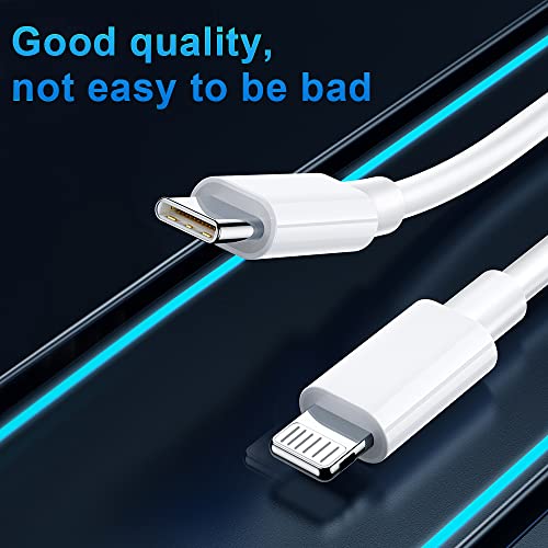 【2 Pack】 Cable de carga rápida para iPhone Cable Lightning 【Certificado Apple MFi】 Función de carga rápida de USB-C a cable Lightning Compatible con iPhone 13/12/12 Mini/12 Pro/12 Pro Max /11