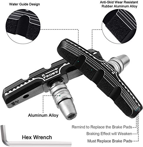 2 Pares de Pastillas de Freno de Bicicleta Premium, Pastillas de Freno en V Profesionales de Bicicleta de montaña y Carretera, Kit de Bloques de Freno de Bicicleta