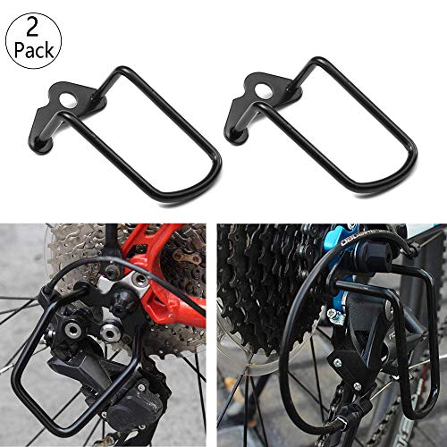 2 Pcs Desviador de la Bicicleta Protector, Hierro Guardia de Estancia para Trasero Cambio de Engranaje de Desviador de Bici, Protector de Cadena para Garantizar Al Aire Libre Montaña Bici Ciclismo