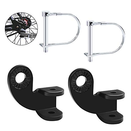 2 Piezas Acoplamiento de Remolque de Bicicleta, Accesorio de Conector de Enganche de Remolque de Bicicleta Universal, Acoplamiento de Bicicleta Acero para Remolque de Perros y Niños, Negro