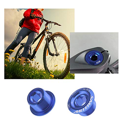 2 piezas azul M20 bicicleta manivela brazo tornillos de fijación montaña bicicleta bicicleta bicicleta bicicleta de carretera tornillo soporte tapa aleación aluminio CNC compatible con Shimano