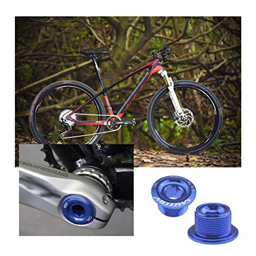 2 piezas azul M20 bicicleta manivela brazo tornillos de fijación montaña bicicleta bicicleta bicicleta bicicleta de carretera tornillo soporte tapa aleación aluminio CNC compatible con Shimano