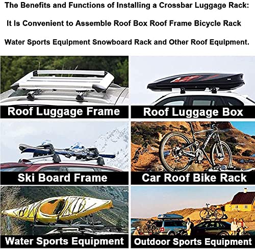 2 piezas Barra de techo para Hyundai Santa Fe 2013-2018, Aleación de aluminio Barras transversales para portaequipajes de techo para llevar Canoe Bike Kayak ect