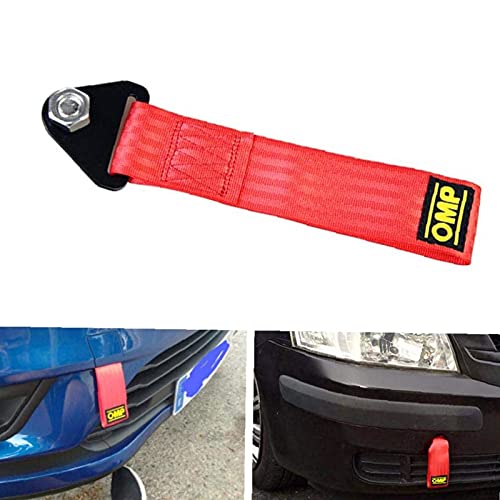 2 Piezas Correas de Nylon Remolque, Cuerda de Remolque de Coche de Carreras, Correa de Remolque Profesional, para Delantero Trasero Parachoques Remolque (Rojo)