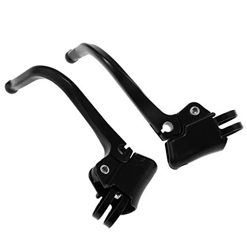 2 Piezas de Manija de Freno Delantero Metálico 2.2-2.4 cm Reemplazo de Fácil Instalación para Bicicleta Fixie, Color Negro/Plata - Negro