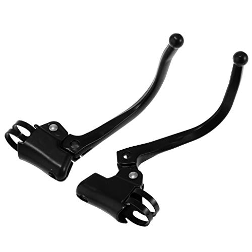 2 Piezas de Manija de Freno Delantero Metálico 2.2-2.4 cm Reemplazo de Fácil Instalación para Bicicleta Fixie, Color Negro/Plata - Negro