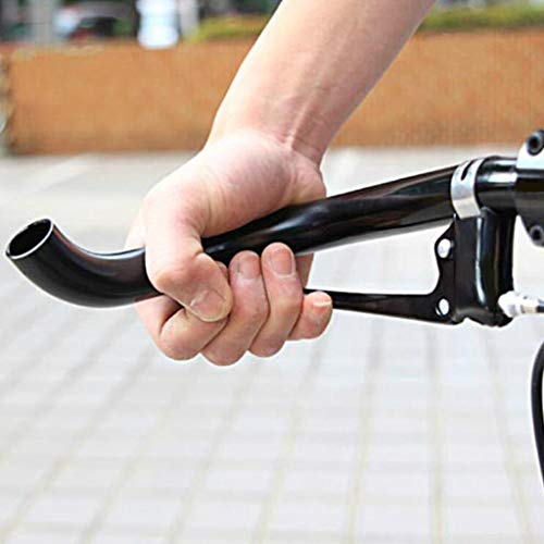 2 Piezas de Manija de Freno Delantero Metálico 2.2-2.4 cm Reemplazo de Fácil Instalación para Bicicleta Fixie, Color Negro/Plata - Negro