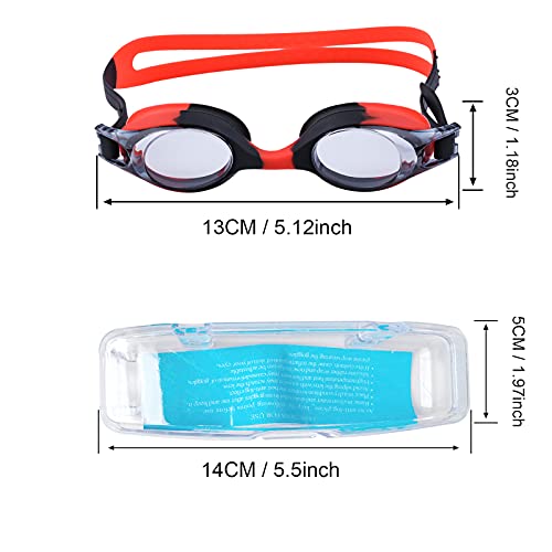 2 Piezas Gafas de Natación Infantil Protección UV Gafas para Nadar con Caja Protectora Profesional Antivaho Sin Fugas Ajustable Gafas de Buceo Silicona para Gafas de Natación Unisex Niños(Negro/azul)