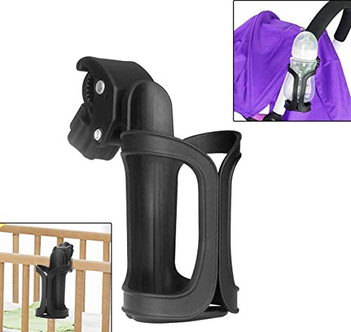 2 piezas portavasos carrito bebé,Portabidon Bicicleta Ajustable 360 Grados de rotación Negro,Universal Bike Cup Holder,Manillar Portabidones para Bicicletas,Mountain Bikes,Baby Strollers y Wheelchair