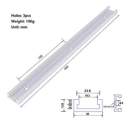 2 piezas T Track Mitre Track Jig Fixture Ranura y 2 piezas Juego de abrazaderas de sujeción rápida de metal