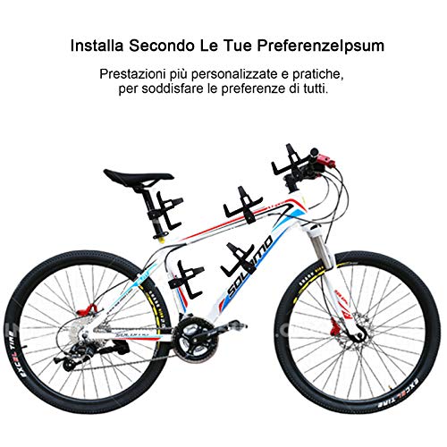 2 soportes para botellas para bicicleta, de aleación de aluminio Eagnesio, 360°, para bicicletas de montaña, color negro
