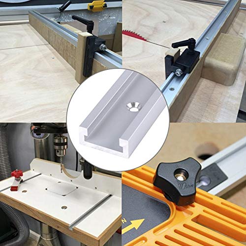 2 trazas t track herramientas de carpinteria T-Slot de aleación de aluminio de 400 mm con tornillos autorroscantes herramientas para trabajar madera