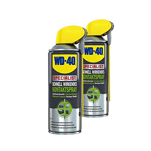 2 x 400 ml WD de 40 Specialist Contacto Spray limpiador Elektronik Spray Contacto Elektronik limpiador spray efecto rápido. Smart Straw con rociador integrado