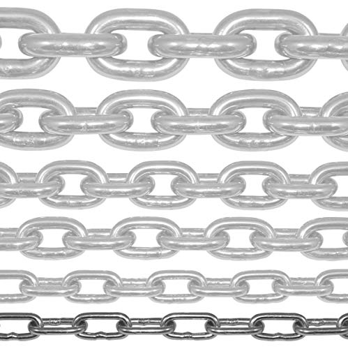 200-cm = 2-metros 3-mm de espesor de cadena de acero inoxidable de eslabón corto de NietFullThings en cada unidad cadena de anclaje DIN 5685 DIN 766 2-m