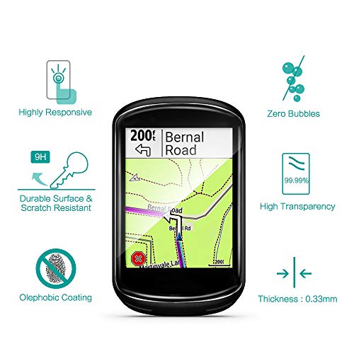 [2020 Nuevo Mejorado] TUSITA Cristal Templado para Garmin Edge 530 830 - Protector Pantalla (2 Unidades) Ultrafino Vidrio (0.33mm), Ultraresistente (9H Dureza)