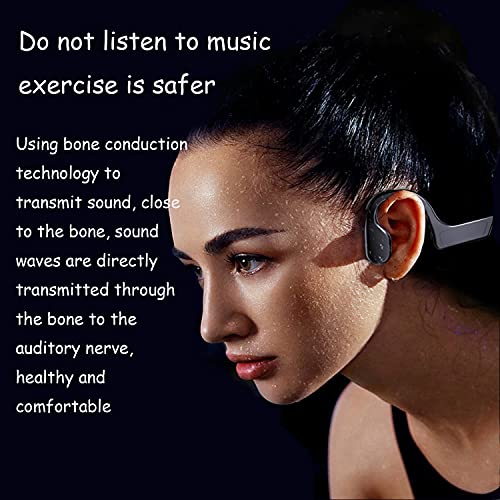2021 Bone Conduction Wireless Bluetooth Waterproof Earphone, Sweatproof Stereo Headphones Lightweight Running Waterproof Not Ears (Black)