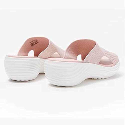 2021 New Upgrade Summer Washable Slingback Orthopedic Slide Sport Sandals, Stretch Orthotic Slide Sandals Corrective, Mesh Soft Sole Gradation Thick Bottom Fish Mouth Beach Casual Shoes (Blue,38)
