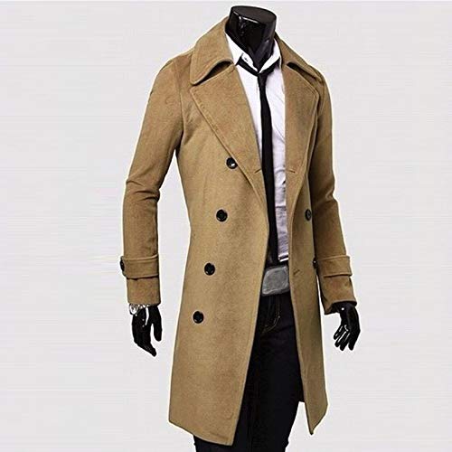 2022 Abrigo hombre invierno, Sobretodo Mezcla de Lana Botón de Manga Larga Gabardina de Color sólido Abrigo largo Moda Slim-fit Cortavientos Elegant caliente Chaquetas parka invierno Outwear traje