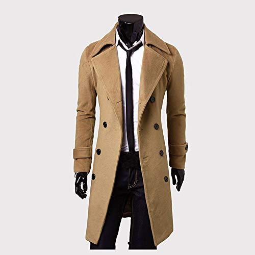 2022 Abrigo hombre invierno, Sobretodo Mezcla de Lana Botón de Manga Larga Gabardina de Color sólido Abrigo largo Moda Slim-fit Cortavientos Elegant caliente Chaquetas parka invierno Outwear traje