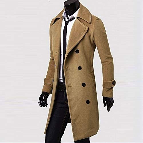 2022 Abrigo hombre invierno, Sobretodo Mezcla de Lana Botón de Manga Larga Gabardina de Color sólido Abrigo largo Moda Slim-fit Cortavientos Elegant caliente Chaquetas parka invierno Outwear traje