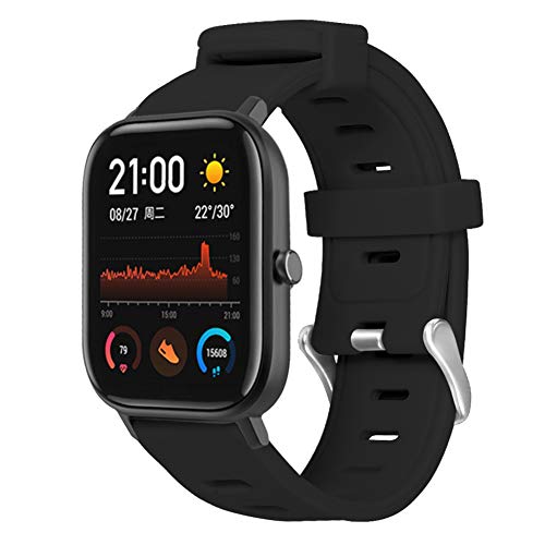 20mm Correa Suave Compatible con Amazfit Bip con Amazfit GTS Banda de Silicona para Smartwatch Reemplazo de Correa Ajustable Pulsera (Nergo)