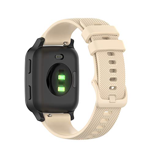 20mm Correas De Reloj,Correa para Garmin Venu SQ,Sport Bandas Correa Repuesto,Silicona Reloj Recambio Brazalete Correa Repuesto para Garmin Venu/Garmin Vivoactive 3/Vivoactive 3 Music (Beige)