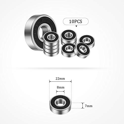 22 Herramientas de Skate Multifuncionales Herramienta T Portátil Accesorios Patines Incluye Herramienta de Skate Tipo T, Destornillador de Llave Tipo L, Rodamiento Patín, Pernos Hardware de Monopatín