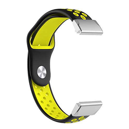 22mm Correa para Garmin Fenix 6 /6 Pro,Correas Reloj,Bandas Correa Repuesto,Silicona Reloj Recambio Brazalete Correa para Garmin Forerunner 945/ Fenix 5 Plus/Fenix 5/Forerunner 935 (black-yellow)