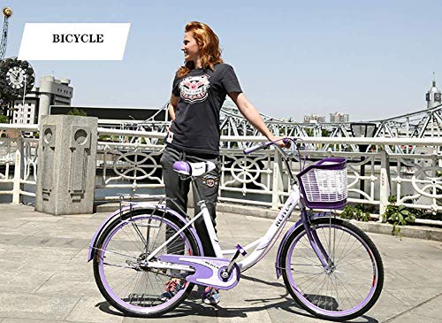 24 26 Pulgadas Lady Bike City Bike City Ladies Bike/City Bike/City Cruiser Bicicleta para Mujer, Casual Commuter Lady Princess Bicicleta Retro Ligera