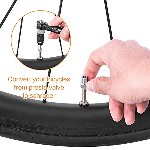 24Pcs Válvula Bicicleta, Núcleos de Válvula Presta, Tapas de Válvula Plástica Universal, Válvula Tubeless, Casquillos de Válvula para Bicicletas, Tapa de Válvula de Bicicleta