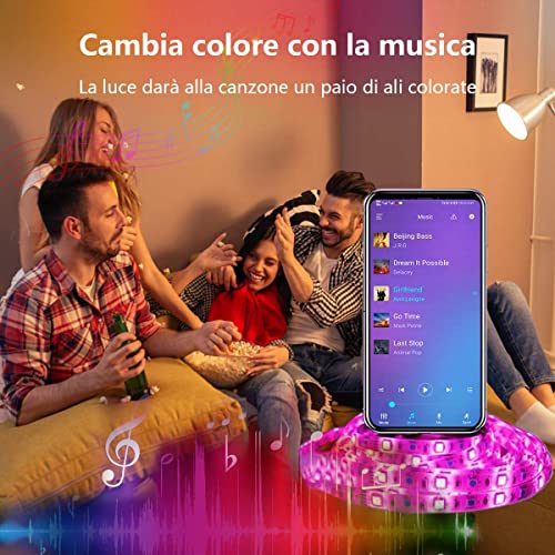 25m Tiras Led , L8star Tiras de Luces Led Smart 5050 Control APP,Luces Led Habitacion con Controlador Bluetooth Sincronizar, con Música Solicitar TV Dormitorio Salón Fiestas Dormitorio (25M)