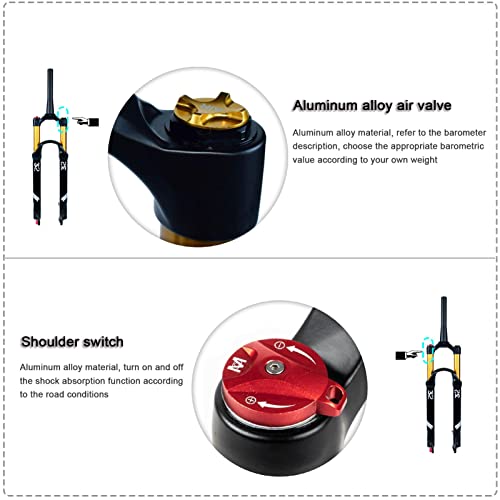 26 27,5 29 Pulgadas Horquilla Delantera para Bicicleta MTB,1-1/2" El Itinerario Es Opcional Aleación Aluminio Horquilla Delantera Resorte Amortiguador (Color : 130mm Travel, Size : 27.5inch)