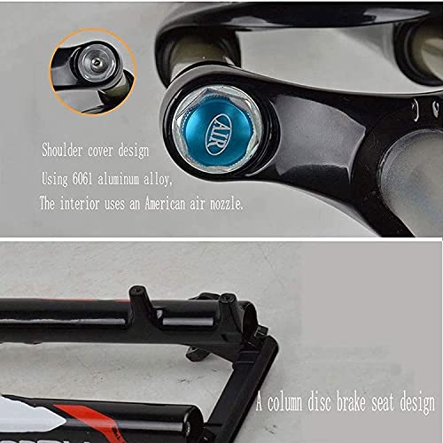 26 pulgadas Mtb Bicicleta Mecánica Suspensión Tenedor, Bicicleta de montaña Downhill Air Halquilla Manual Lock Tubo Recto Aleación de Aluminio Tenedores Lanzamiento Quick Sartítimo 100 mm (Color: B, T