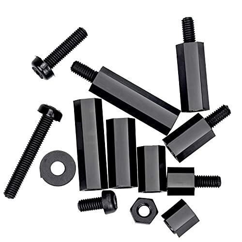 260 Unids Nylon M3 Macho-Hembra Columna Hexagonal Separador Espaciador Tornillo Tuerca Kit con Caja de Almacenamiento