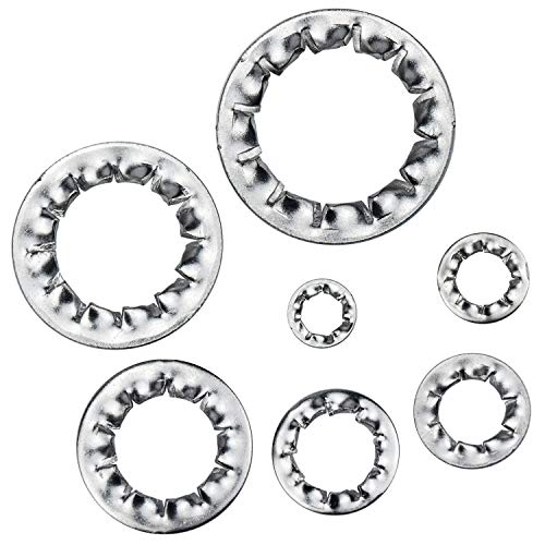 270 Piezas Arandelas de bloqueo de dientes internos acero inoxidable Arandelas de seguridad de M3 M4 M5 M6 M8 M10 M12 Kit