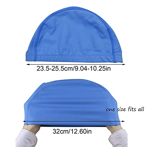 2Pcs Unisex Gorro de Natación Gorro de Baño Piscina Mujer y Hombre Gorro Natación para Pelo Largo y Corto Gorros de Piscina Impermeable Suave y Cómodo, Talla Unica (Rosa + Azul Real)