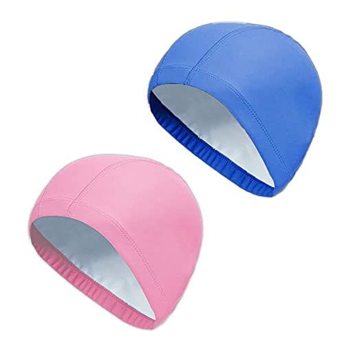 2Pcs Gorro Piscina Mujer Niños Tela Gorro de Natación para Pelo Largo y  Corto de Poliéster Suave Gorros Piscina Tela para Niños Mujeres (Negro +  Fucsia) : : Deportes y aire libre