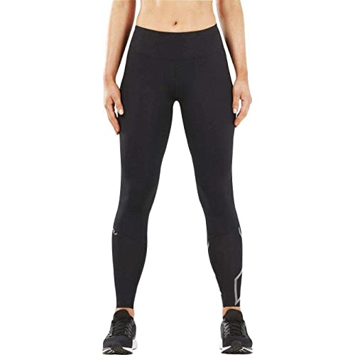 2XU 9336340728986 Medias, Mujer, Black/Silver Reflective, Small