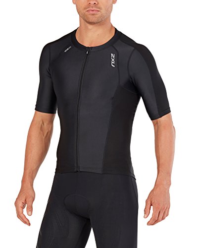 2XU - Camiseta de Manga de compresión para Hombre, Hombre, Top triatlón, MT4840a, Negro/Negro, L