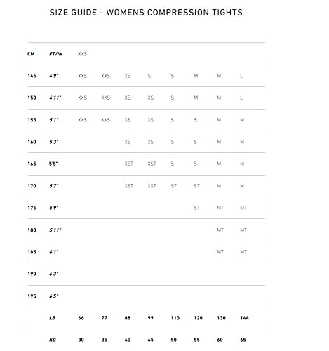 2XU - Mallas de compresión para Mujer, Mujer, Estrecho, WA5643b, Negro, Extra-Large
