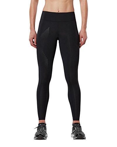 2XU Mid-Rise Compression Mallas Largas, Mujer, Negro, 100