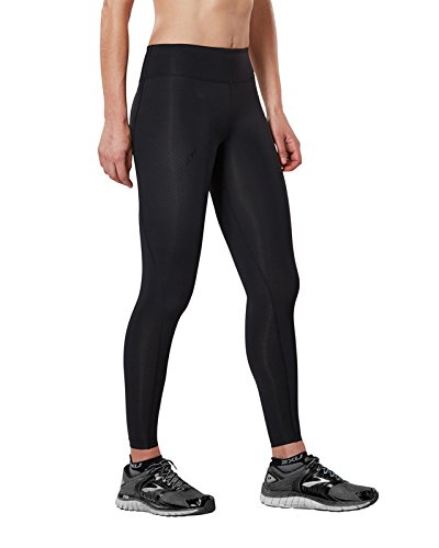 2XU Mid-Rise Compression Mallas Largas, Mujer, Negro, 100