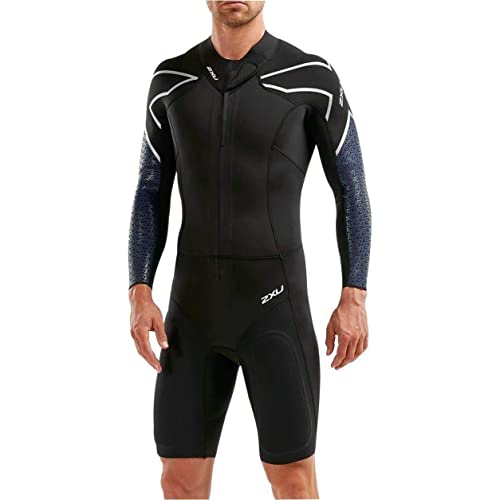 2XU Pro-Swim Run Sr1 Traje de Neopreno, Hombre, Negro/Azul Surf Print, L