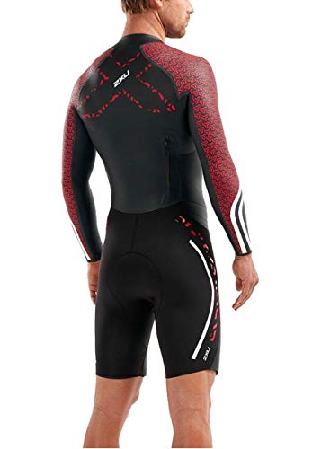 2XU Pro-Swim Run Traje húmedo, Hombre, Negro/Flame Scarlet, M